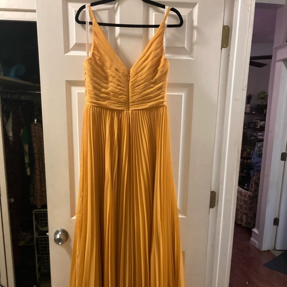Worn once! Golden yellow ankle length formal dress-bridesmaid, homecoming, prom - Picture 8 of 9
